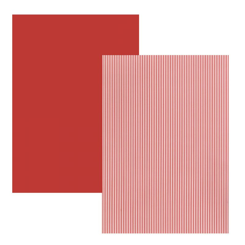 Hladký papír A4 červený s proužky 200g/m2