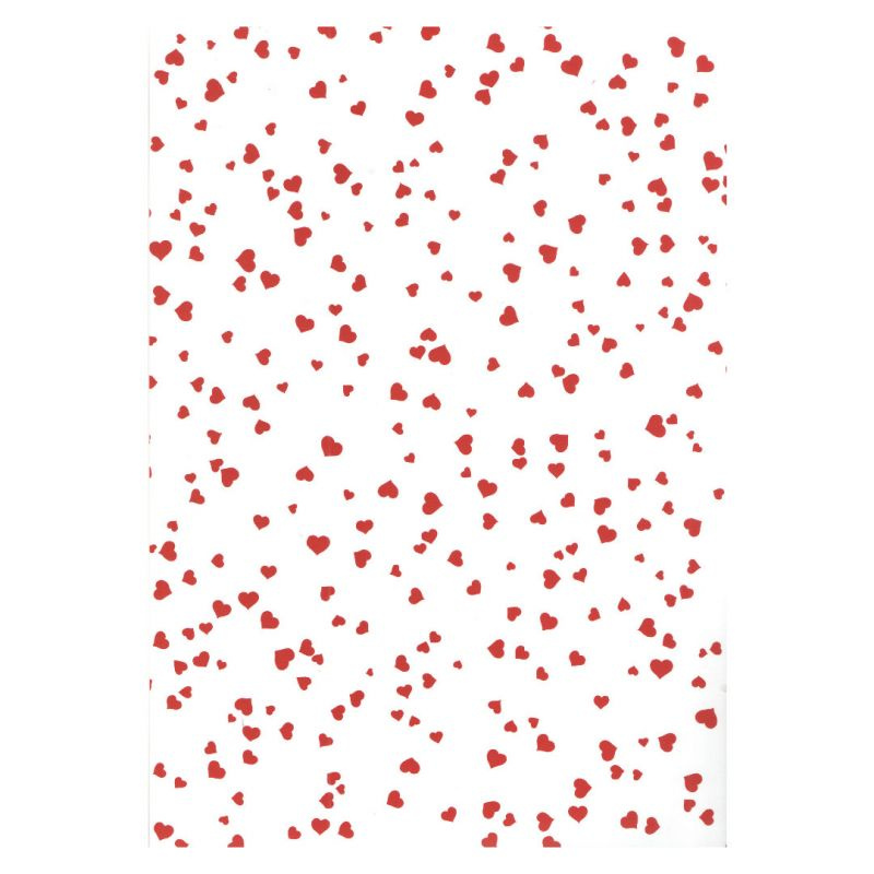 Hladký papír A4 bílý se srdíčky 200g/m2