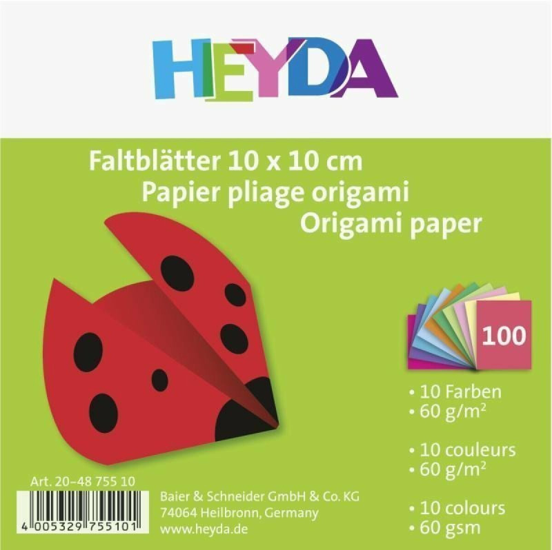 HEYDA Papíry na origami 10 x 10 cm ( 100 ks ) DAVER, spol. s r.o.