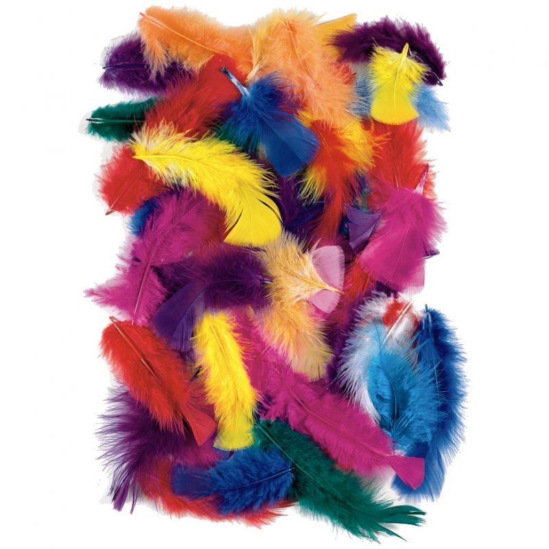 Dekorativní peříčka 25 g, mix barev