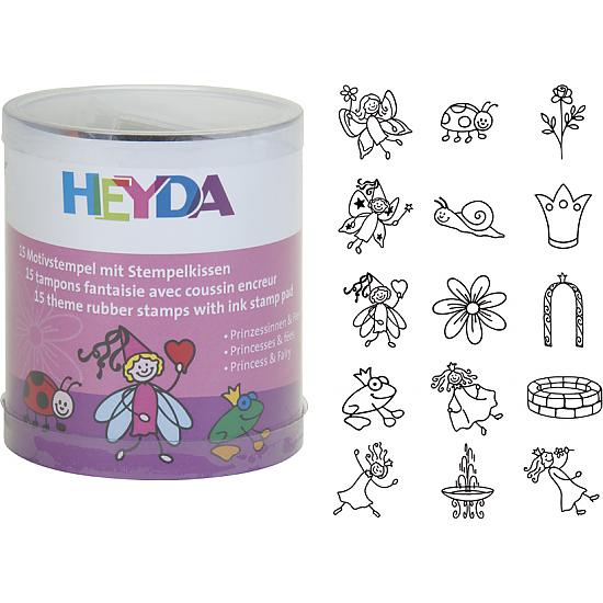 HEYDA Sada dřevěných razítek - princezny + víly DAVER, spol. s r.o.