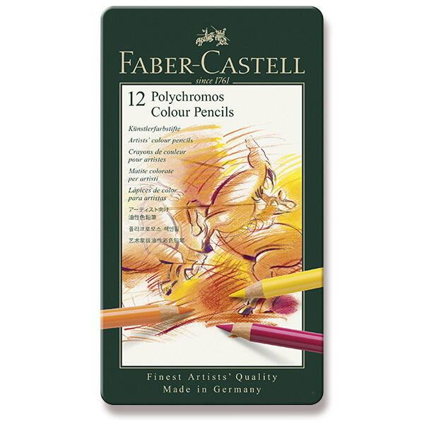 Pastelky Faber Castell Polychromos plech.krabička 12ks Faber-Castell