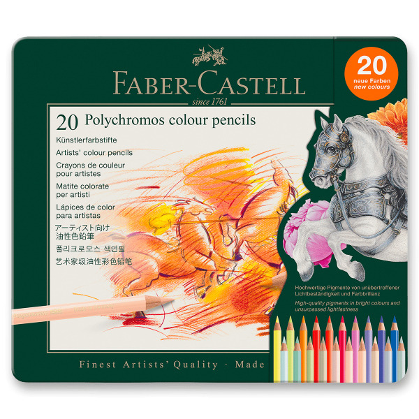 Pastelky Faber-Castell Polychromos - plechová krabička, 20 ks Faber-Castell