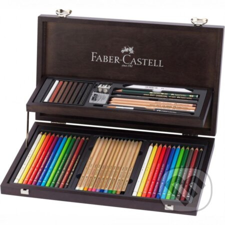 Sada pro kresbu Faber-Castell Compendium dřevěná kazeta, 54 ks