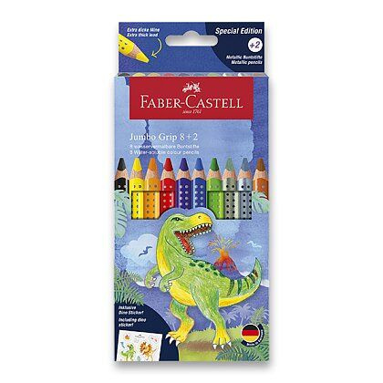 Pastelky Faber-Castell Colour Grip Jumbo Dinosaurus 10 barev Faber-Castell