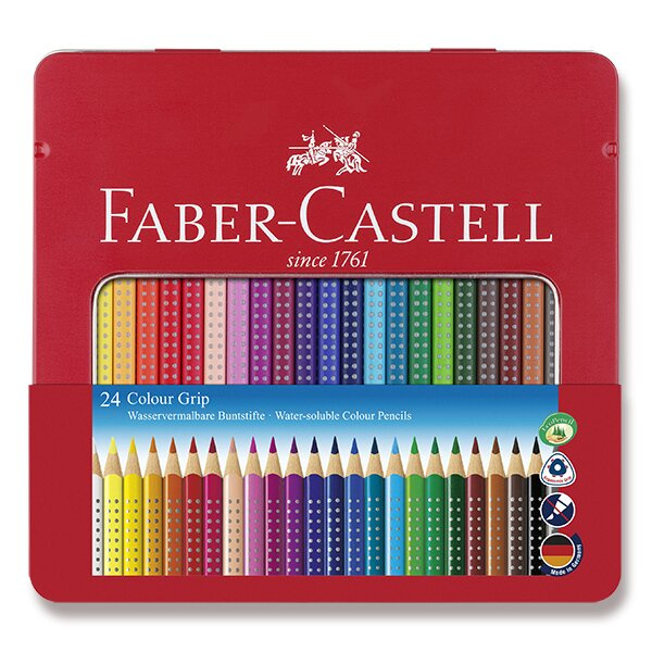Pastelky Faber Castell Grip 2001 plech.krabička 24ks Faber-Castell