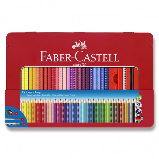 Pastelky Faber Castell Grip 2001 plech.krabička 48ks Faber-Castell