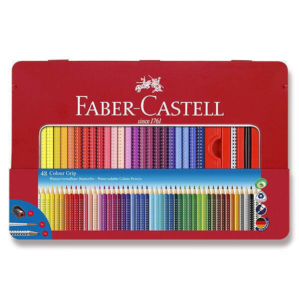 Pastelky Faber Castell Grip 2001 plech.krabička 48ks Faber-Castell
