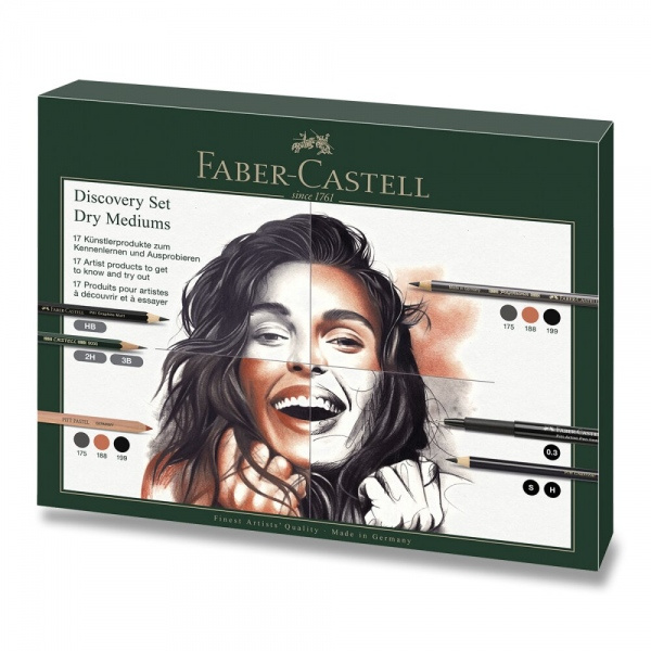 Sada Faber-Castell Try-it box, suchá technika - 17 ks, suchá technika