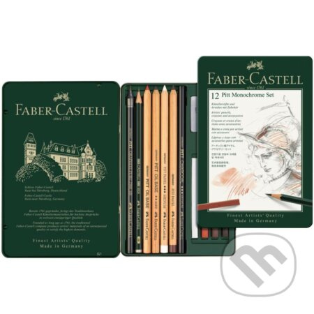 Graf. tužky Faber Castell Pitt Monochrome sada plech. 12ks Faber-Castell