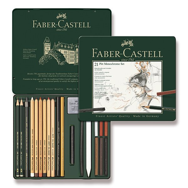 Graf. tužky Faber Castell Pitt Monochrome sada plech. 21ks Faber-Castell