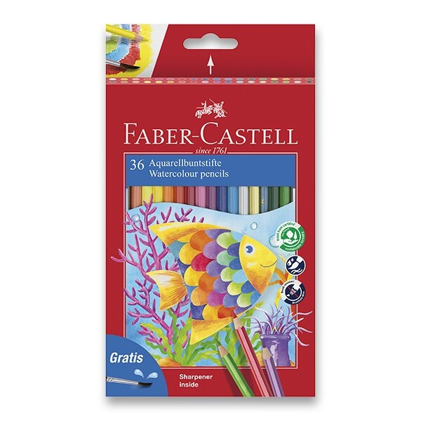 Akvarelové pastelky Faber-Castell 36 barev + štětec Faber-Castell