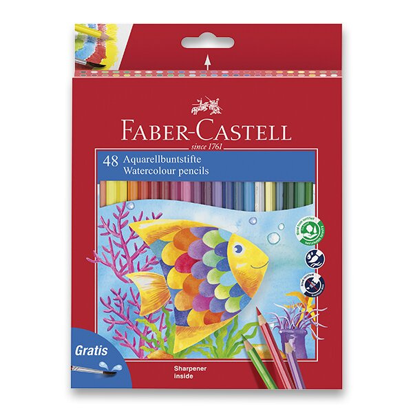 Akvarelové pastelky Faber-Castell 48 barev + štětec Faber-Castell