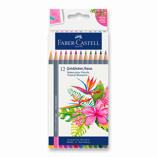 Pastelky Faber-Castell Goldfaber Aqua Tropical Blossoms - 12 ks Faber-Castell