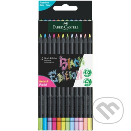 Pastelky Faber-Castell Black Edition neon, pastel, 12 barev Faber-Castell