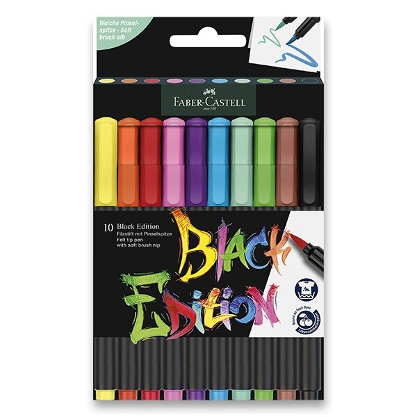 Fixy Faber-Castell Black Edition Brush 10 barev Faber-Castell