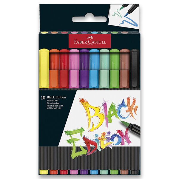 Fixy Faber-Castell Black Edition Brush 10 barev Faber-Castell