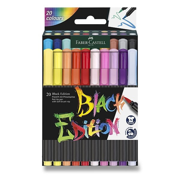 Fixy Faber-Castell Black Edition Brush 20 barev Faber-Castell