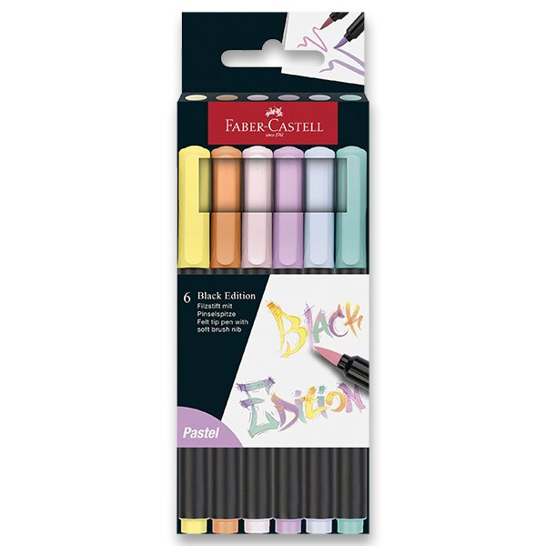 Fixy Faber-Castell Black Edition Brush 6 barev, pastel Faber-Castell