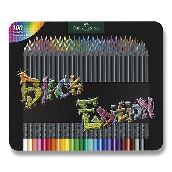 Pastelky Faber-Castell Black Edition 100 barev, plechová krabička Faber-Castell