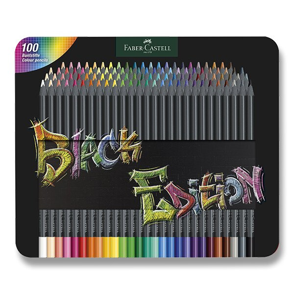 Pastelky Faber-Castell Black Edition 100 barev, plechová krabička Faber-Castell