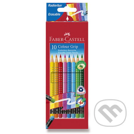 Pastelky Faber Castell Grip 2001 trojhr. s bar. pryží 10ks Faber-Castell