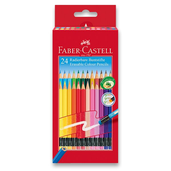 Pastelky Faber Castell šestihranná s barevnou pryží 24 ks Faber-Castell