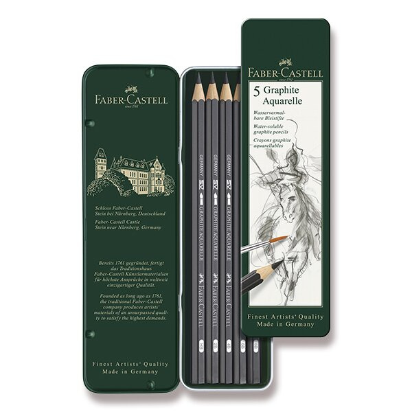 Grafitové tužka Faber Castell Aquarelle plech. krabička 5ks Faber-Castell
