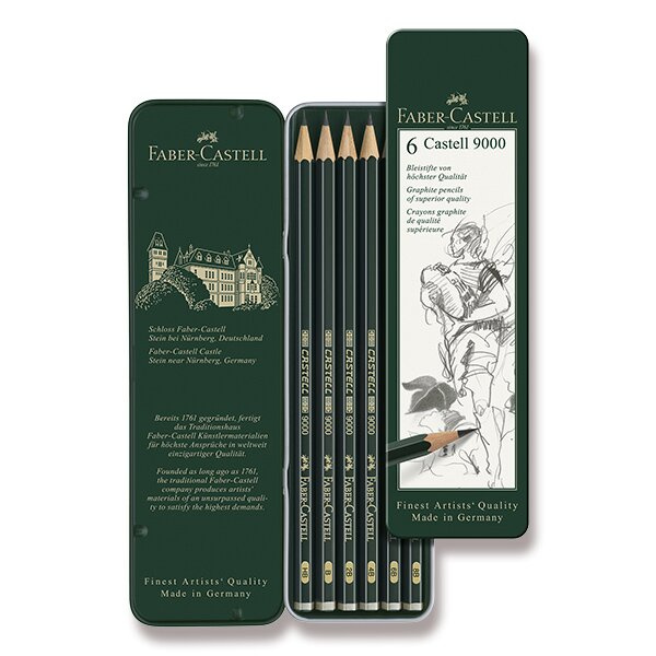 Grafitová tužka Faber Castell Castell 9000 plech. krab 6ks Faber-Castell