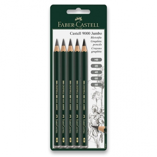 Grafitová tužka Faber-Castell Castell 9000 Jumbo 5 ks Faber-Castell