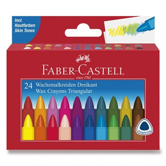 Voskovky Faber Castell trojhranné pap.krabička 24ks Faber-Castell