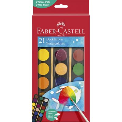 Vodové barvy Faber-Castell - 30mm, 21 barev