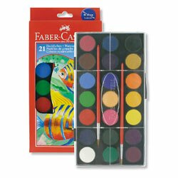 Vodové barvy Faber-Castell 21 barev, průměr 30 mm Faber-Castell