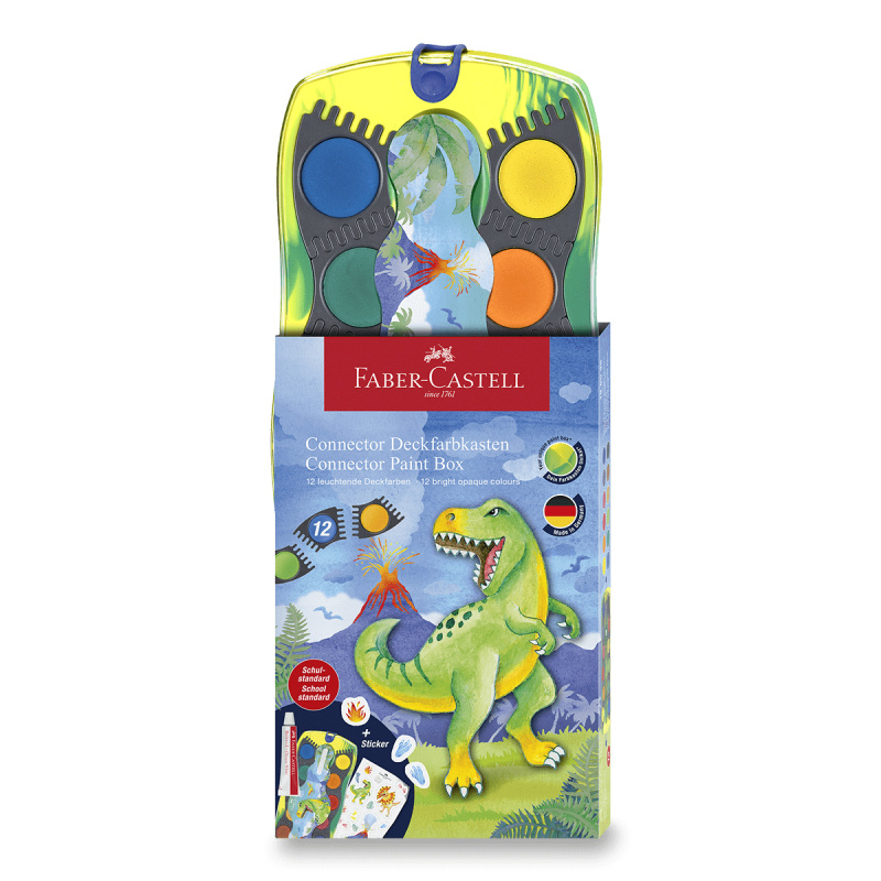 Vodové barvy Faber-Castell Connector Dinosaurus 13 ks Faber-Castell