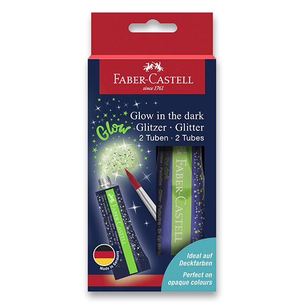 Třpytky Faber-Castell Glow in the dark 12 ml, 2 ks Faber-Castell