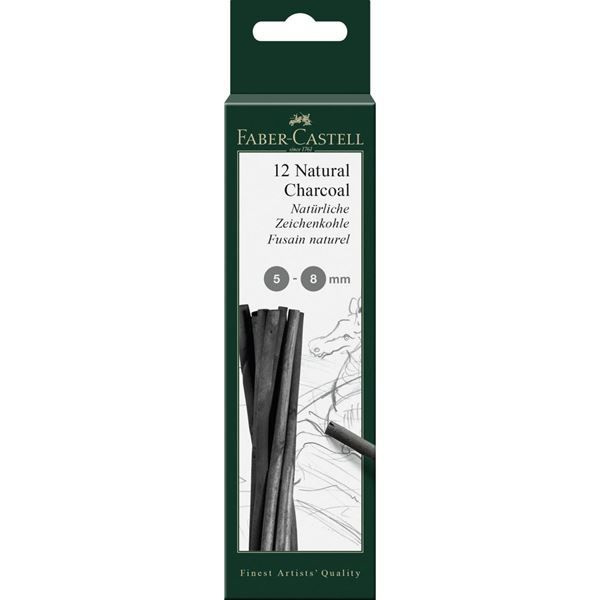 Přírodní uhel Faber-Castell Pitt Monochrome 5-8 mm, 12 kusů Faber-Castell