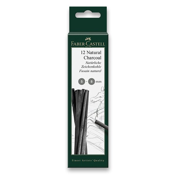 Přírodní uhel Faber-Castell Pitt Monochrome 5-8 mm, 12 kusů Faber-Castell