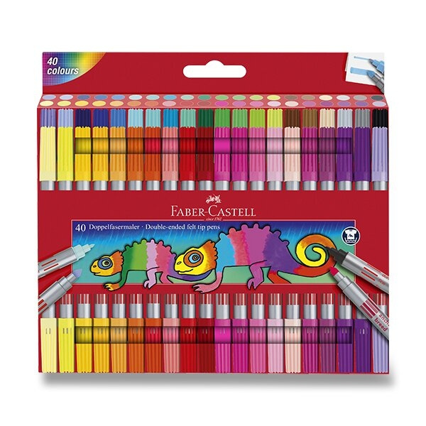 Oboustranné dětské fixy Faber-Castell 40 barev Faber-Castell
