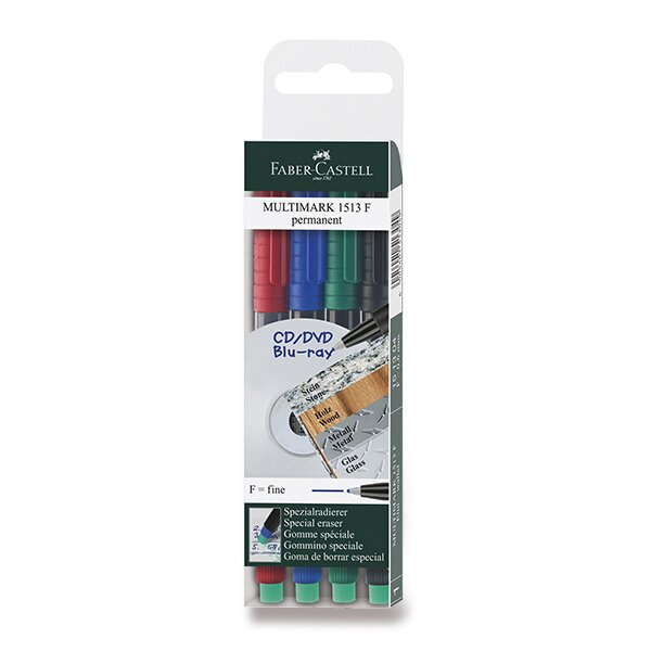 Permanentní popisovač Faber-Castell 1513 F 4 barvy Faber-Castell