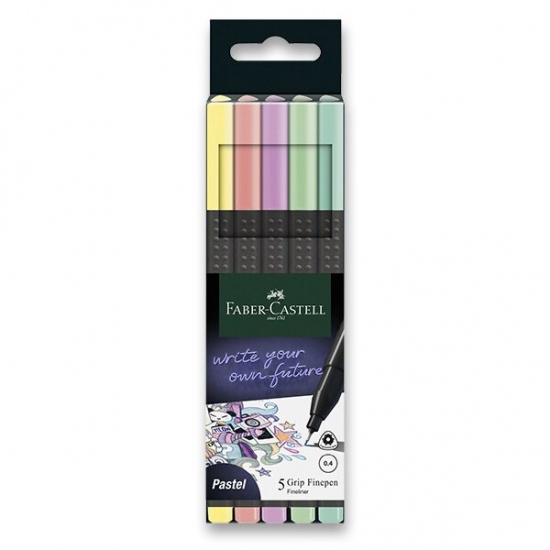 Faber-Castell Fineliner Grip 5 ks pastel 151602