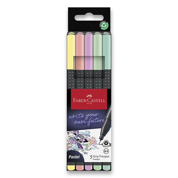 Faber-Castell Fineliner Grip 5 ks pastel 151602