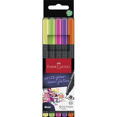 Fineliner Faber-Castell Grip 5 barev, neon Faber-Castell