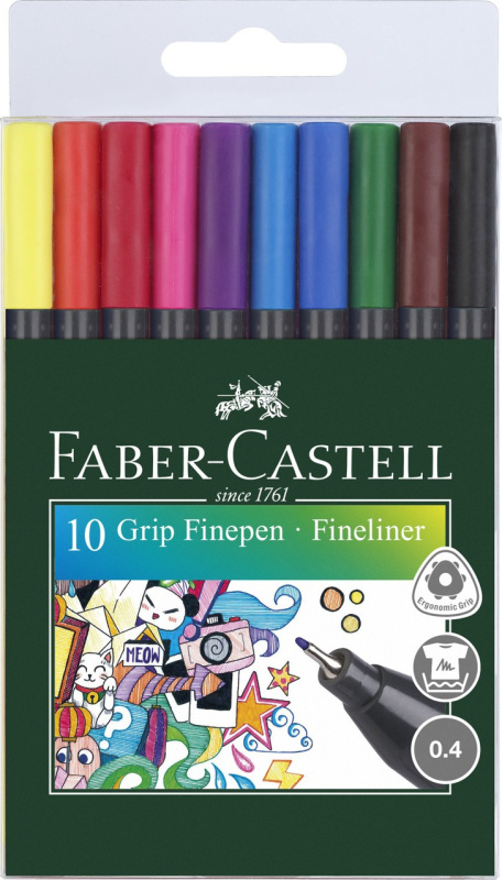 Popisovač Faber Castell GRIP 0.4mm 10ks Faber-Castell