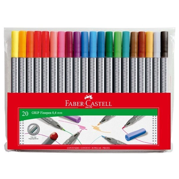 Popisovače Faber Castell Grip 0 4mm 20ks Faber-Castell