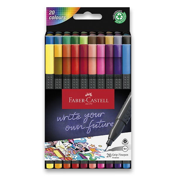 Popisovače Faber Castell Grip 0 4mm 20ks Faber-Castell