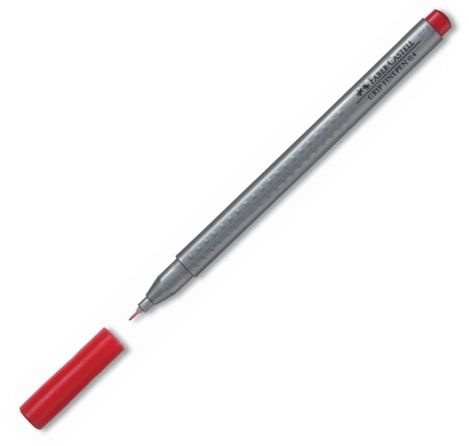 Popisovač Faber Castell Grip 0 4mm červěná Faber-Castell