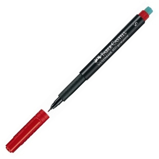 Permanentní popisovač Faber-Castell 1523 S červený Faber-Castell