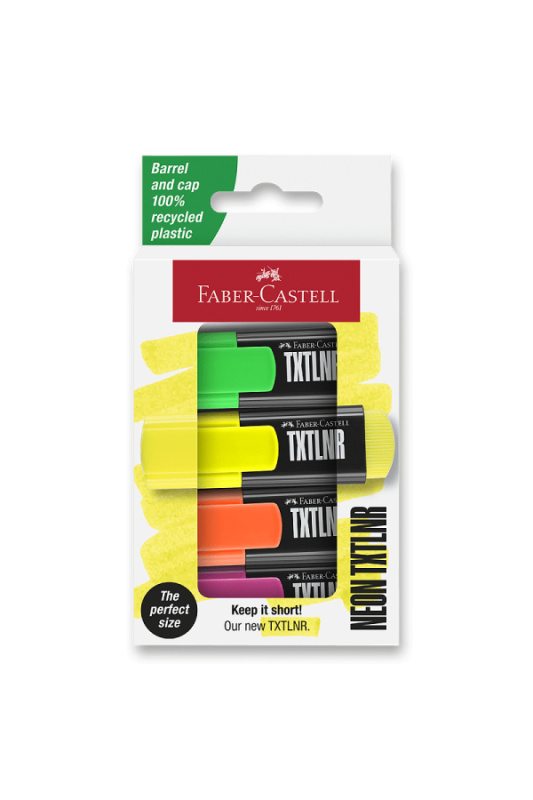 Zvýrazňovače Faber-Castell Short TXTLNR SF 4 ks Faber-Castell