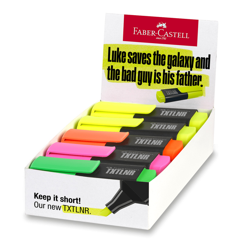 Zvýrazňovače Faber-Castell Short TXTLNR SF stojánek, 10 ks Faber-Castell