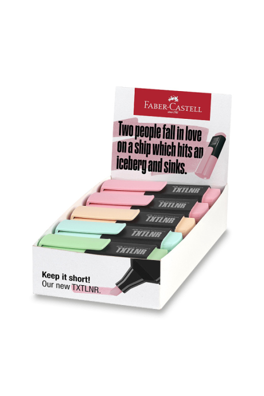 Zvýrazňovače Faber-Castell Short TXTLNR Pastel A stojánek, 10 ks Faber-Castell
